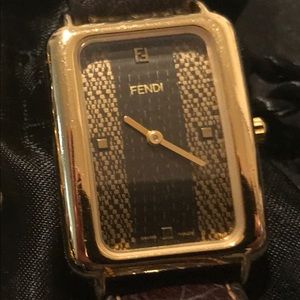 Fendi Watch - Vintage- Gold Tone w leather strap